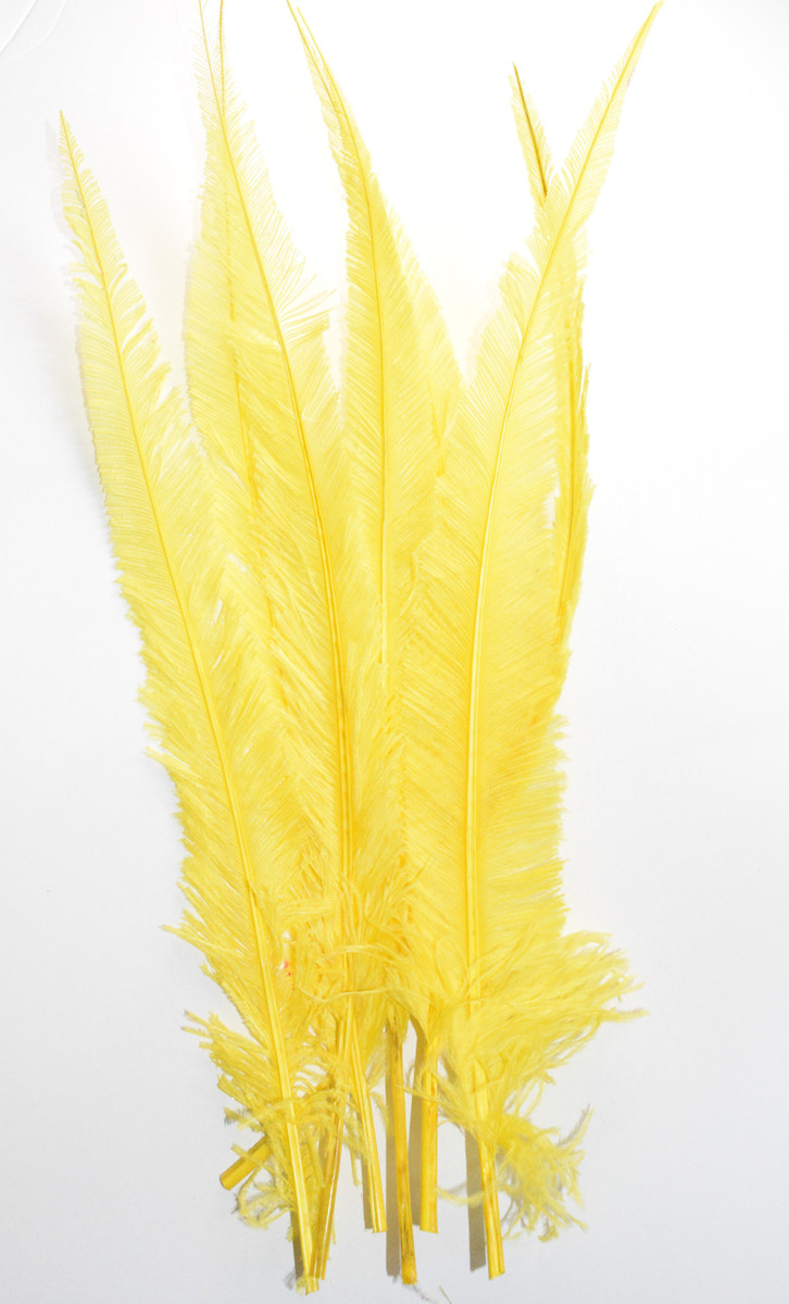 Nandu Ostrich Feathers 18 inch - Yellow