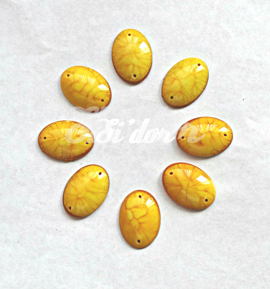 50 Pieces - Oval Cabochon 18 x 25 mm Yellow