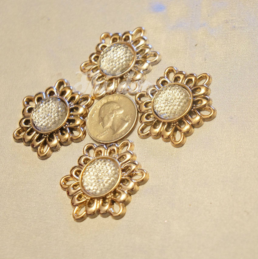 20 Pieces S885 Rhinestone Embellishments Gold