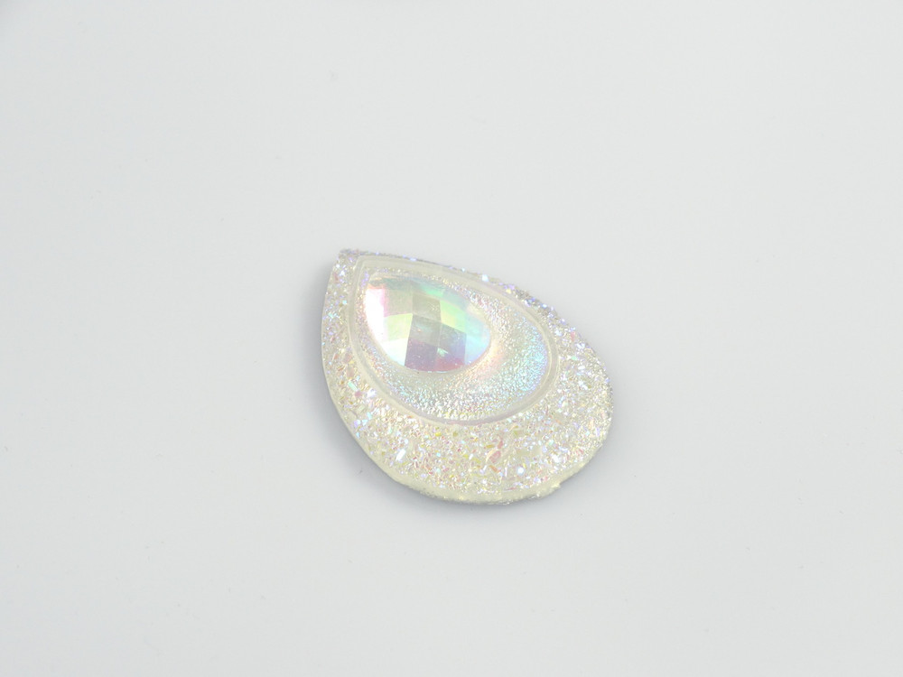 10 Pieces - 30 x 40 mm Peacock Tear Drop Stone Crystal AB image