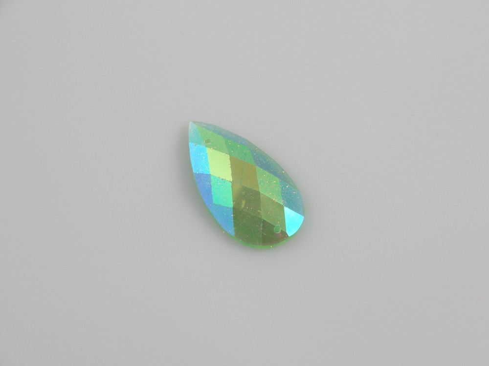 50 Pieces - 16 x 30 mm Tear Drop Stone Green AB image