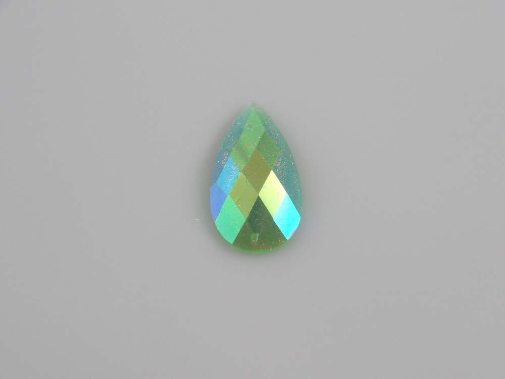 50 Pieces - 16 x 30 mm Tear Drop Stone Green AB image