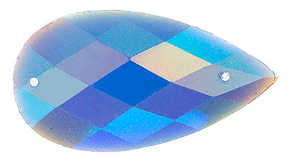 10 Pieces - 16 x 30 mm Tear Drop Stone Blue Glitter AB