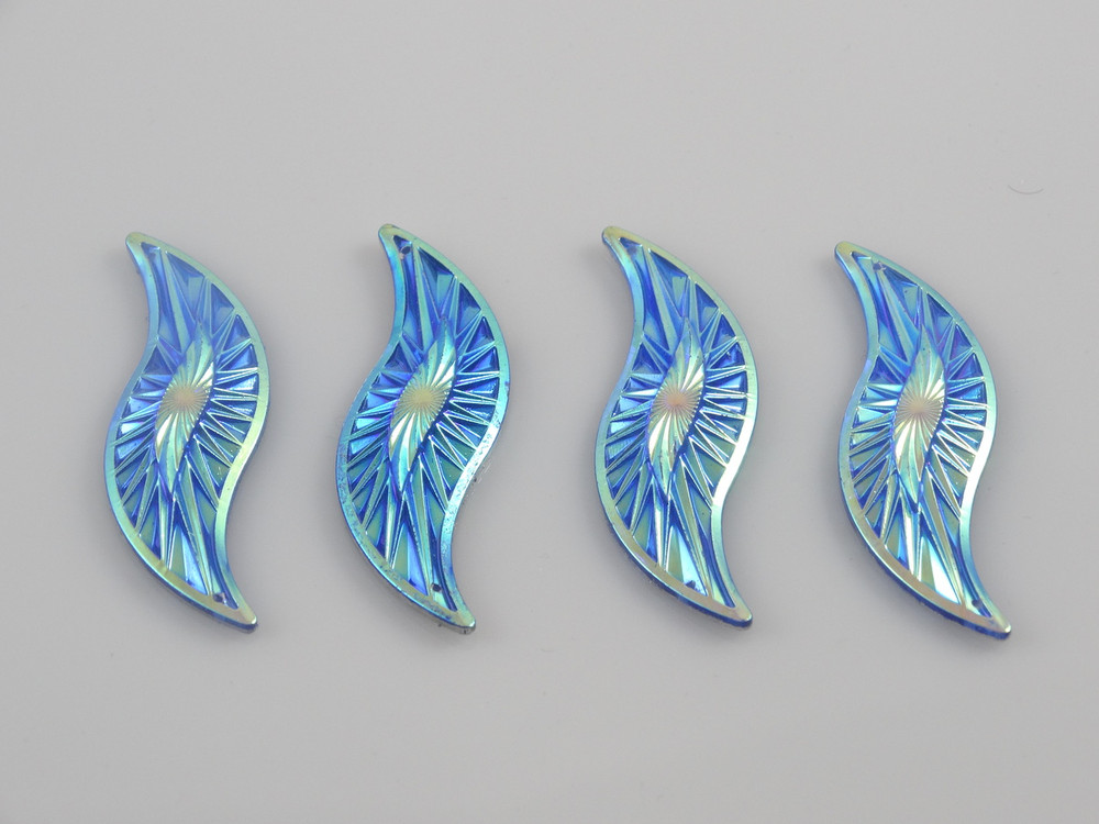 10 Pieces - 14 x 48 mm Silhouette  Stone Royal Blue AB	 image