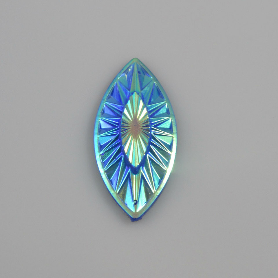 10 Pieces - 14 x 48 mm Navette Stone Royal Blue AB	
