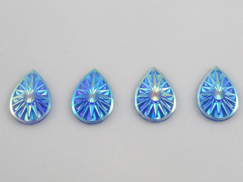 10 Pieces - 20 x 30 mm Teardrop Stone Royal Blue AB	 image