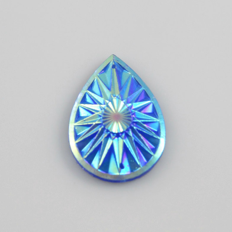 10 Pieces - 20 x 30 mm Teardrop Stone Royal Blue AB	