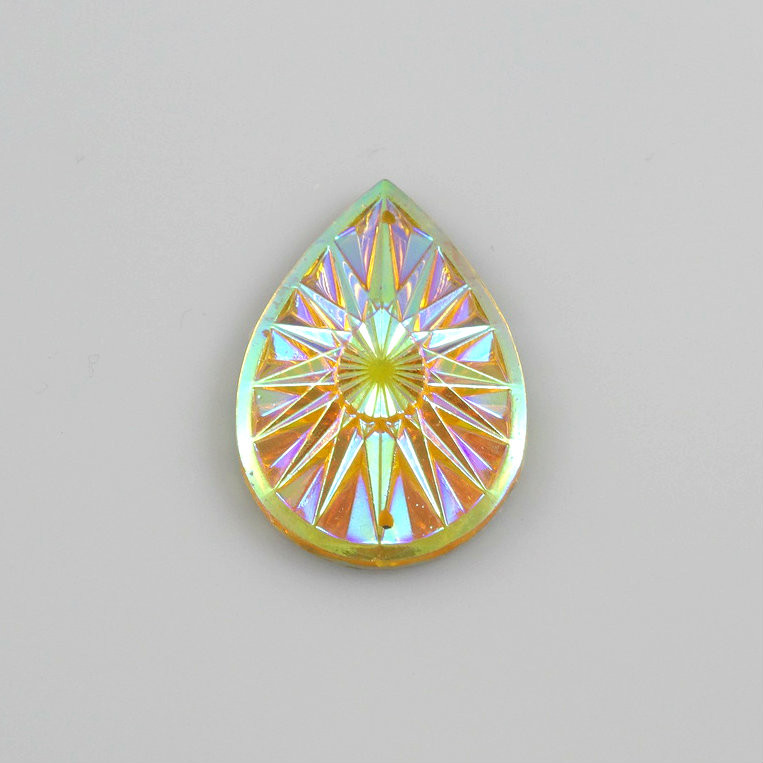 10 Pieces - 20 x 30 mm Teardrop Stone Yellow AB	