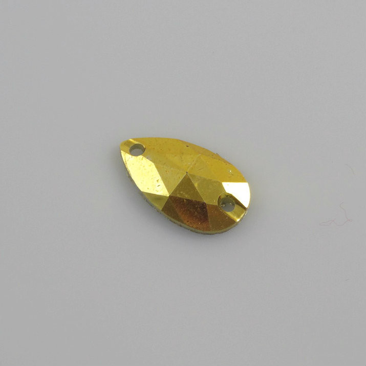 50 Pieces - 10.5 x 18 mm Tear Drop Metallic Stone - Gold image