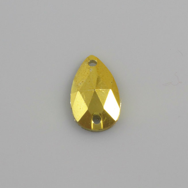 50 Pieces - 10.5 x 18 mm Tear Drop Metallic Stone - Gold