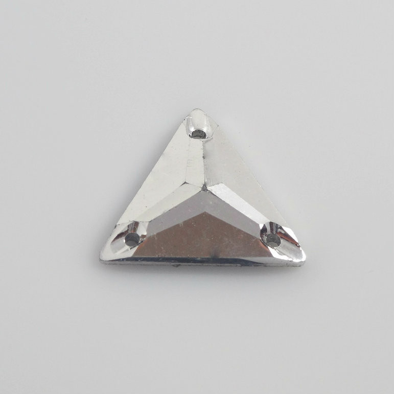 50 Pieces - 22 mm Triangle Metallic Stone - Silver