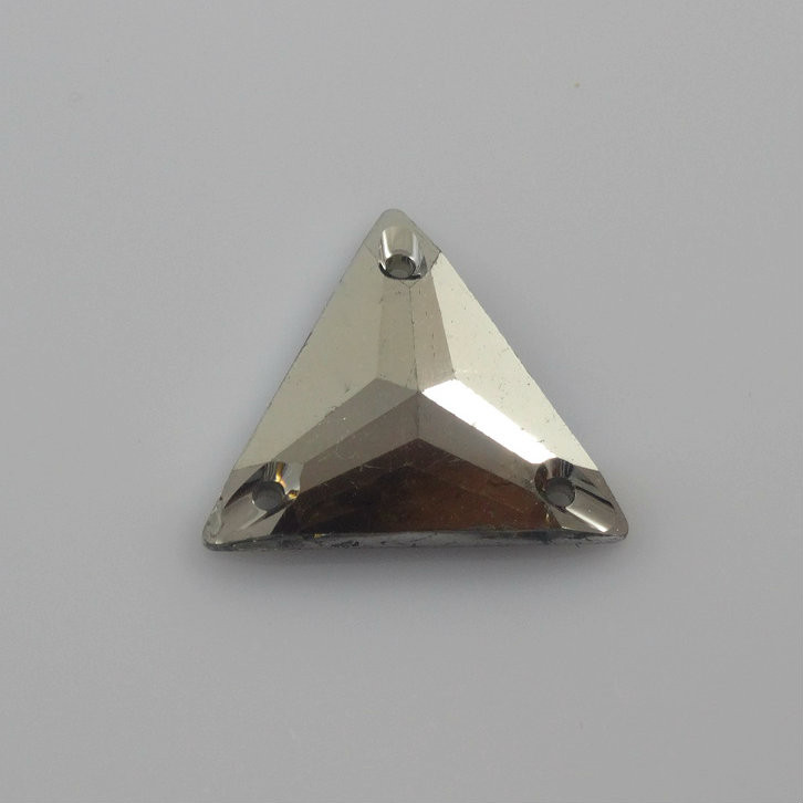 50 Pieces - 22 mm Triangle Metallic Stone - Gunmetal
