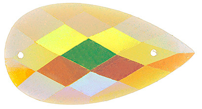 20 Pieces - 16 x 30 mm Tear Drop Stone Yellow Glitter AB