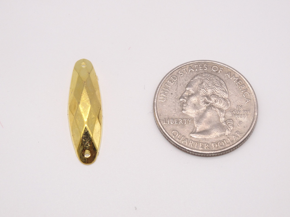 100 Pieces - 8 x 28 mm Oval Stone - Gold image