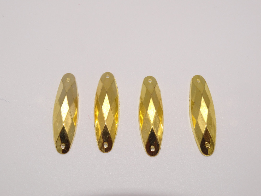 100 Pieces - 8 x 28 mm Oval Stone - Gold image