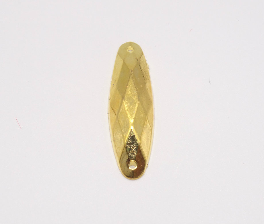 100 Pieces - 8 x 28 mm Oval Stone - Gold