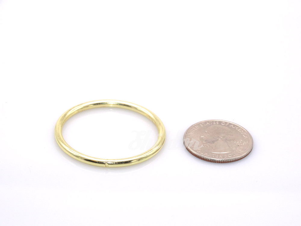 10 Pieces - 1.5" Metal O-Ring - Gold