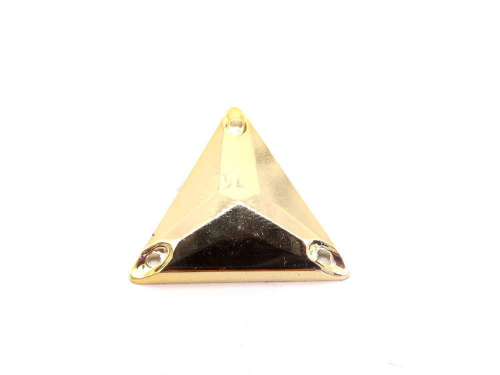 50 Pieces - 16 mm Triangle Metallic Stone - Rose Gold