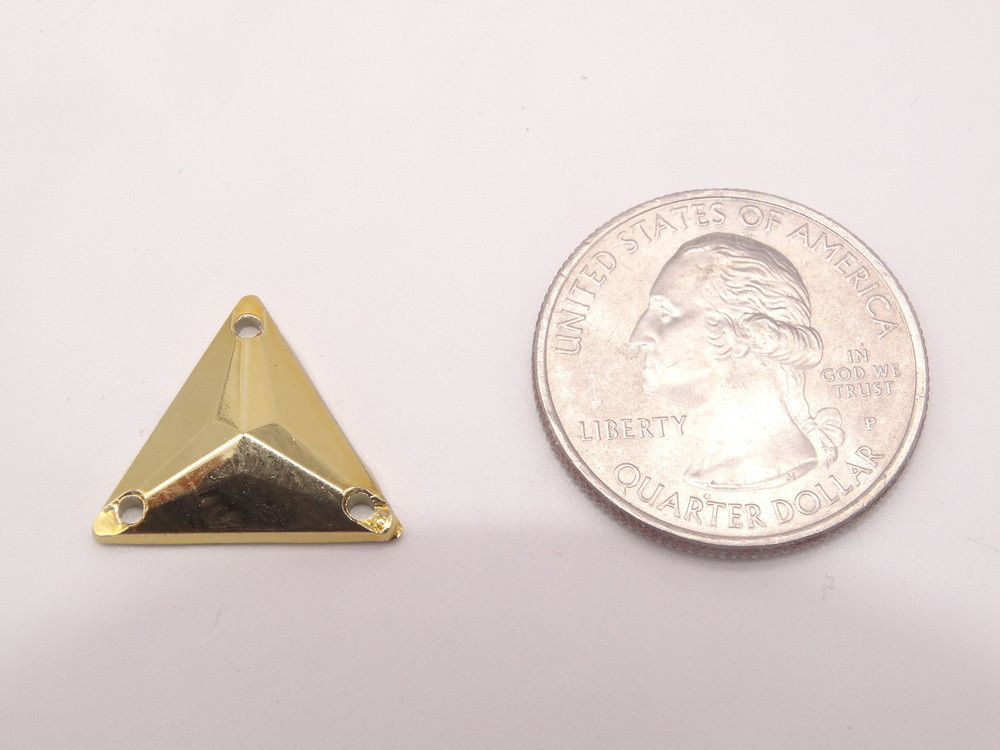 50 Pieces - 16 mm Triangle Metallic Stone - Rose Gold image