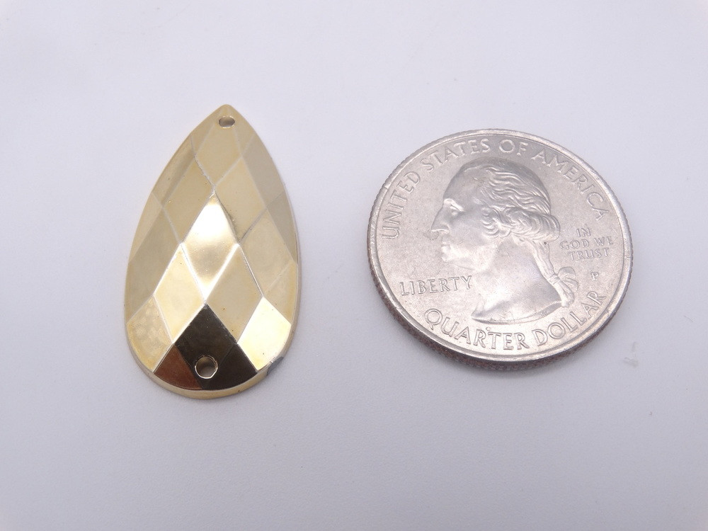 50 Pieces - 16x30 mm Teardrop Metallic Stone - Rose Gold image