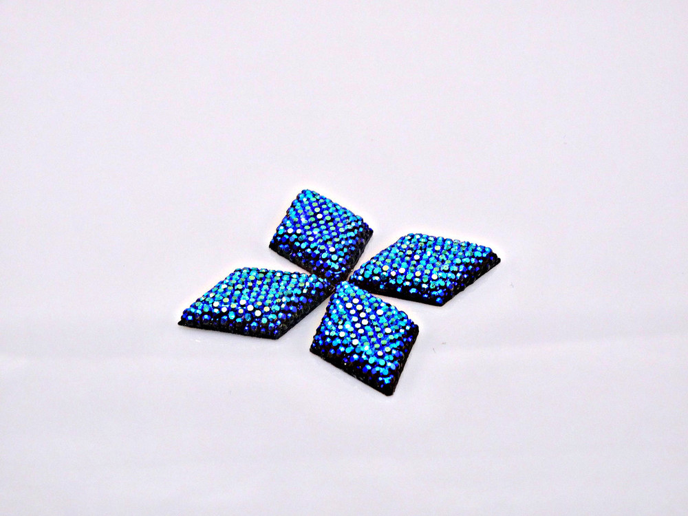10 Pieces - 20x33 mm Diamond Metallic Stone - Blue/Black AB image