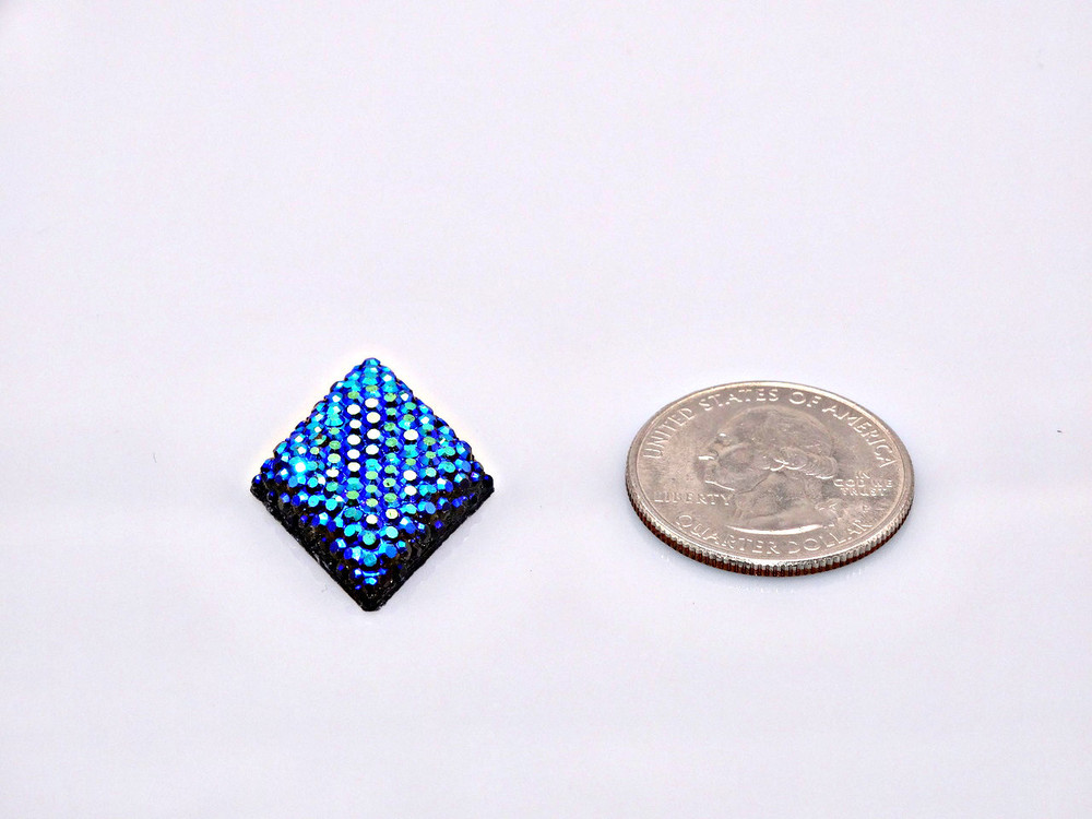 10 Pieces - 20x33 mm Diamond Metallic Stone - Blue/Black AB