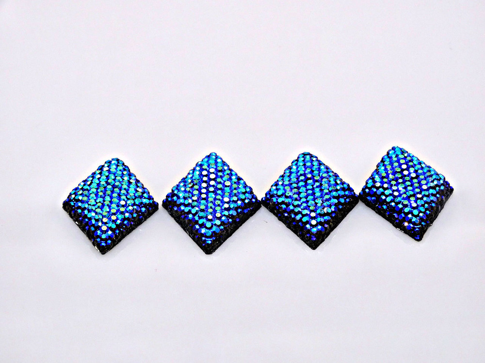 10 Pieces - 20x33 mm Diamond Metallic Stone - Blue/Black AB image