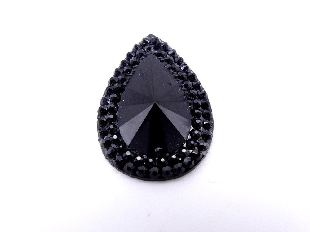 20 Pieces - 18x25 mm Teardrop Stone - Black image