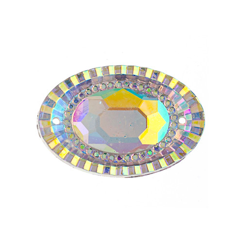 10 Pieces - 18x25mm Oval Stone - Clear AB
