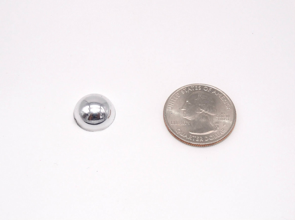 50 Pieces - 14 mm Round Metallic Flatback Pearls - Silver