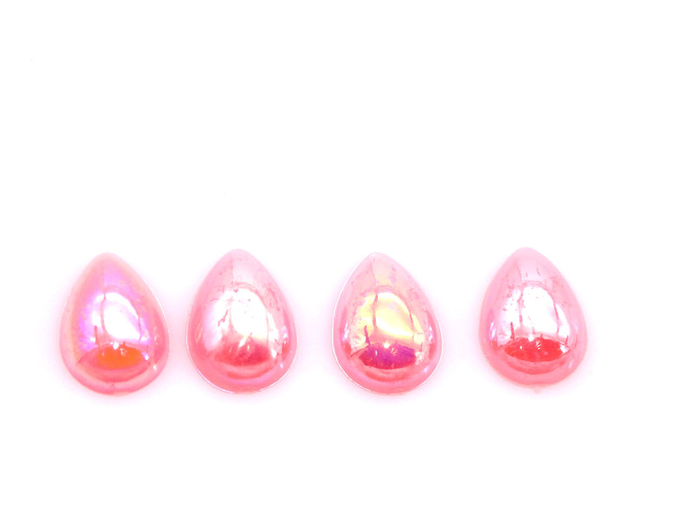 50 Pieces - 13 x 18 mm Teardrop Pearl Stone - Pink image