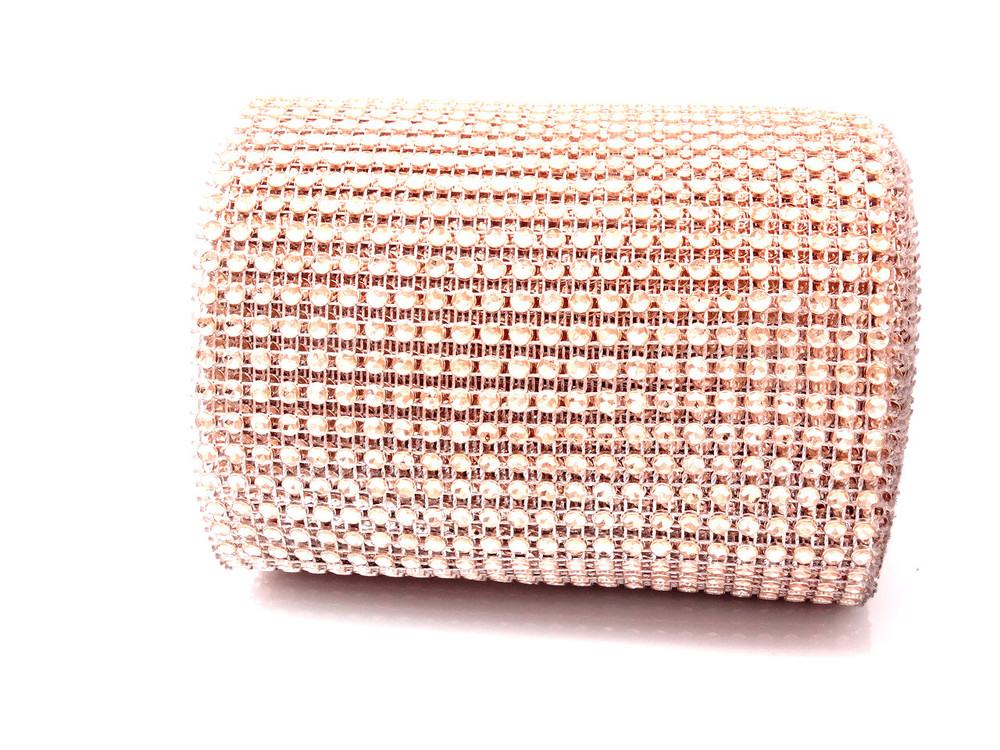 Per Yard Netted Plastic Trim -  Rose Gold image
