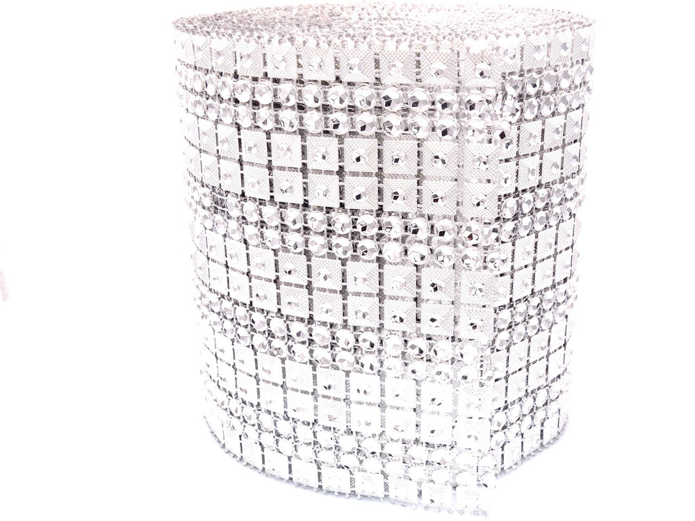 Per Yard Netted Hex Plastic Trim -  Silver image