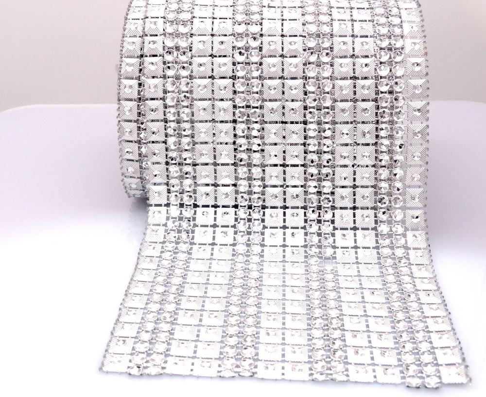 Per Yard Netted Hex Plastic Trim -  Silver
