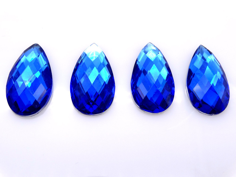  50 Pieces - 16 x 30 mm Teardrop Stone - Blue image