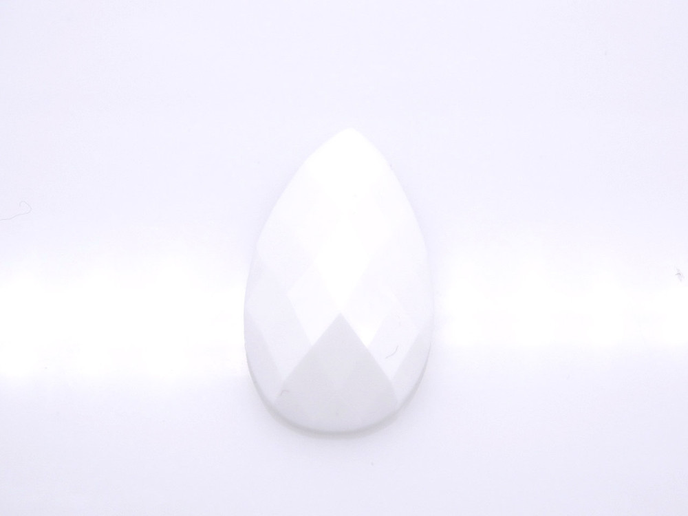 50 Pieces - 16 x 30 mm Teardrop Stone - White image