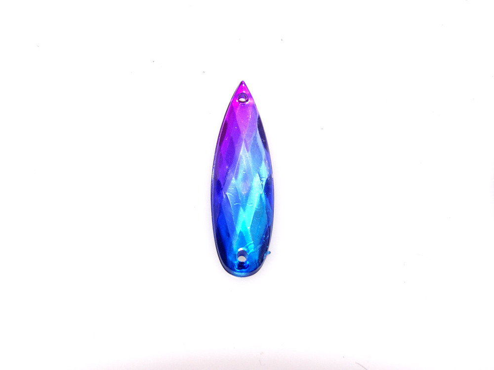 50 Pieces - 8 x 28 mm Tear Drop Stone Two Tone Blue/Pink image
