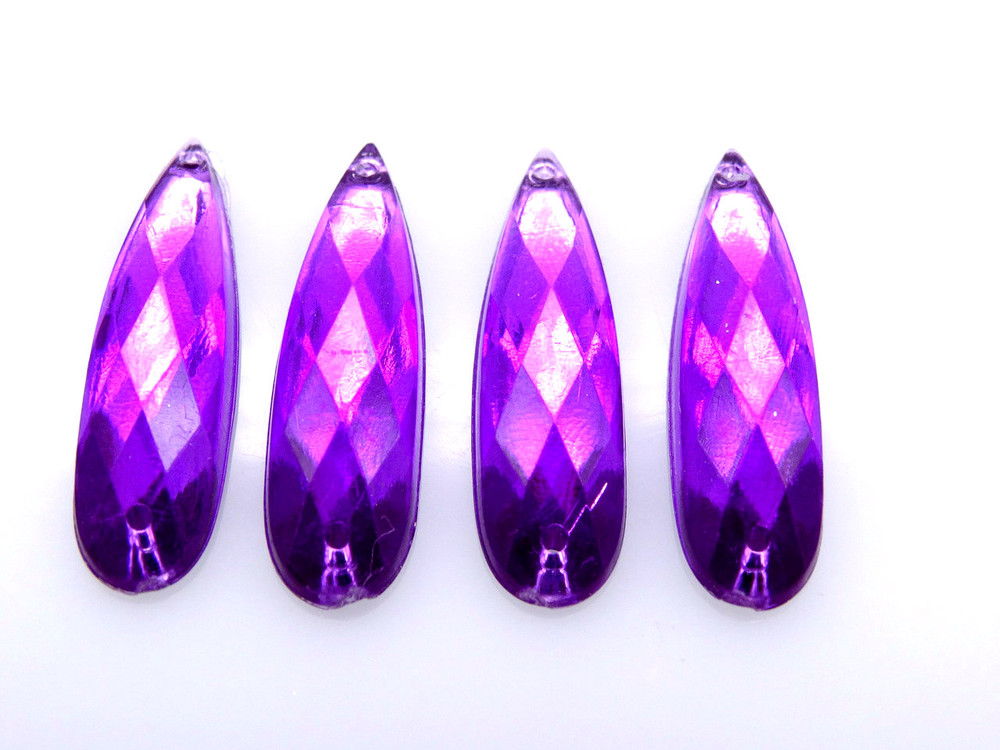 50 Pieces - 8 x 28 mm Teardrop Stone Purple