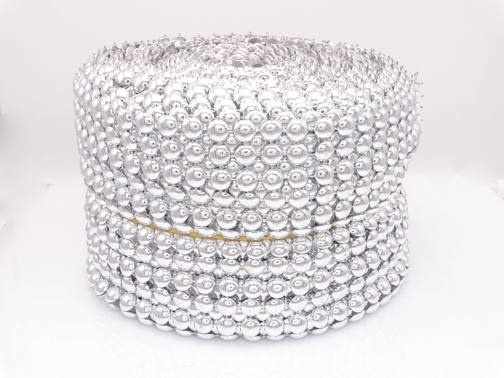 Per Yard Netted Stud Plastic Trim - Silver