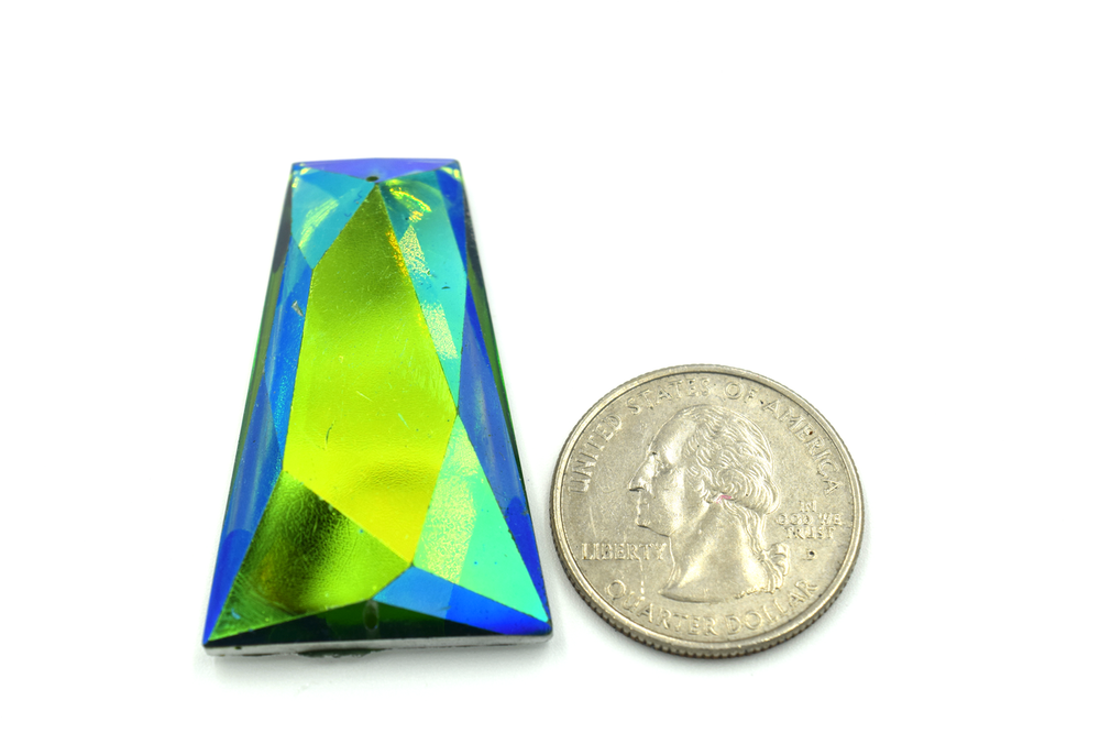 20 Pieces - 25x43 mm Trapezoid Stone - Turquoise AB