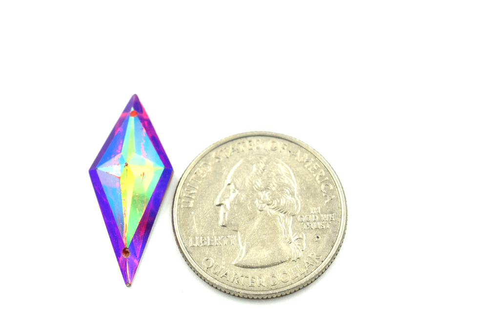 50 Pieces - 13 x 28 mm Diamond Stone - Red AB